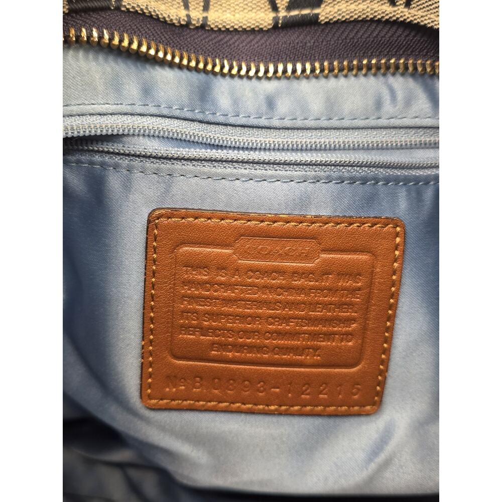 COACH Carly Denim Patchwork Hobo Bag Blue Monogram Leather Vintage Y2K 12215 - Picture 10 of 11